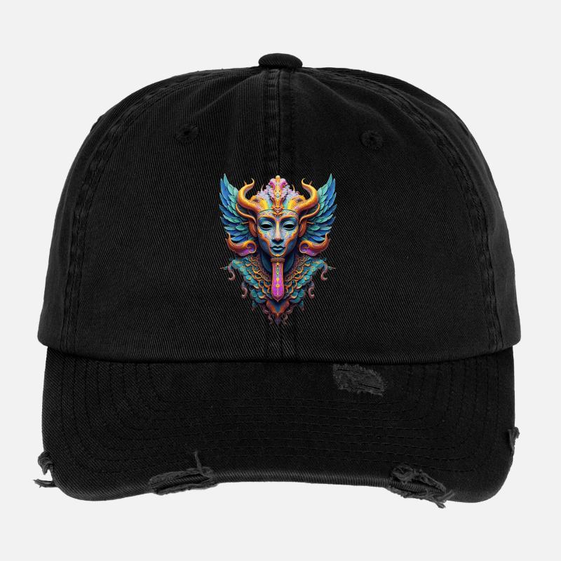 Balinesischer Budda-Stil Gott – Fantasiekunst Flexfit Vintage Destroyed Cap