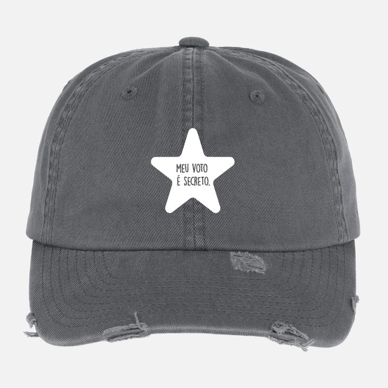 Meu Voto é Secreto Star Flexfit Vintage Destroyed Cap
