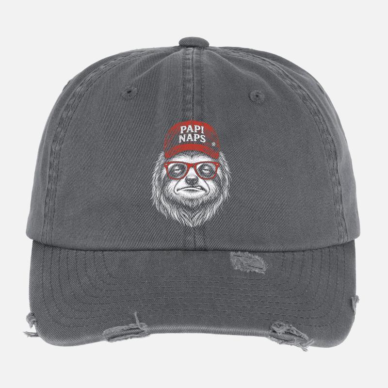 Gorille hipster avec une casquette rouge Casquette vintage effet usé Flexfit