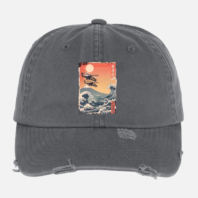 Kawaii Anti Krieg Flexfit Vintage Destroyed Cap