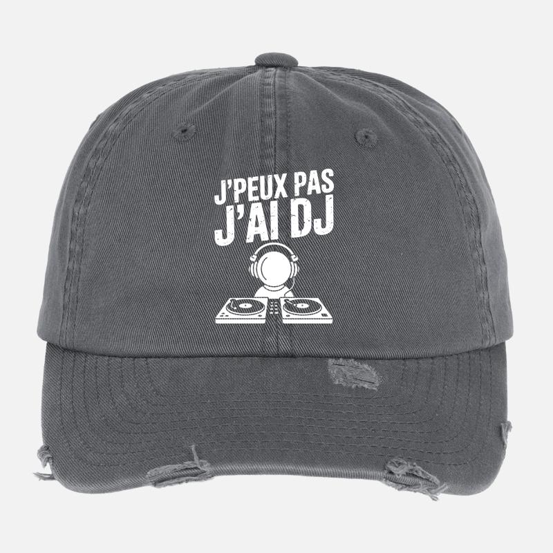 JE_PEUX_PAS_J-AI_DJ Casquette vintage effet usé Flexfit