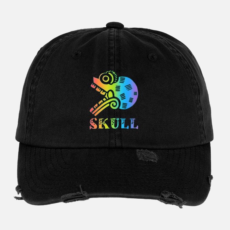 Crâne tribal multicolore Casquette vintage effet usé Flexfit