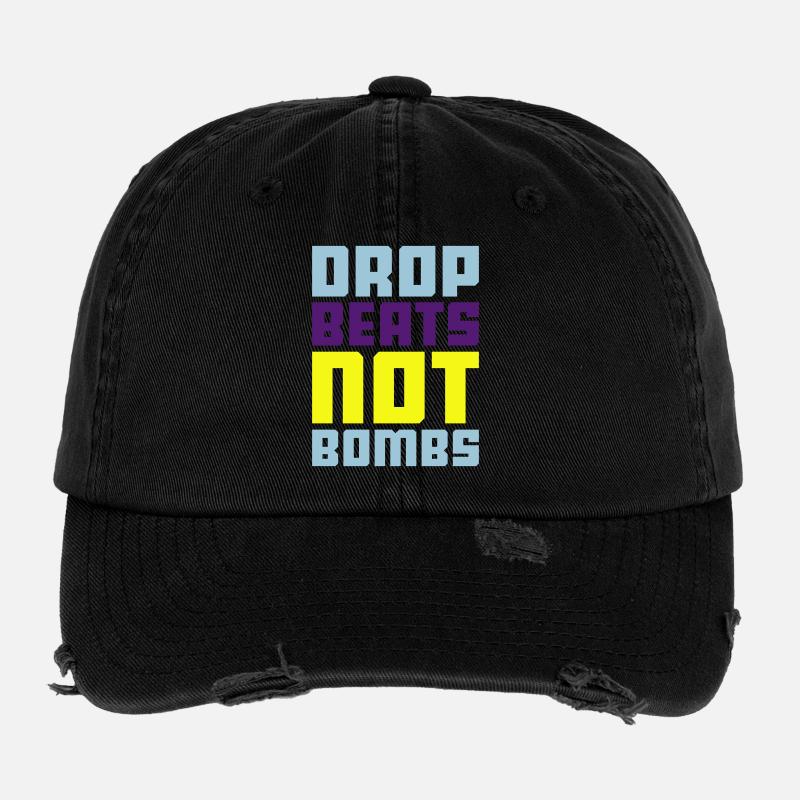 drop beats not bombs Casquette vintage effet usé Flexfit