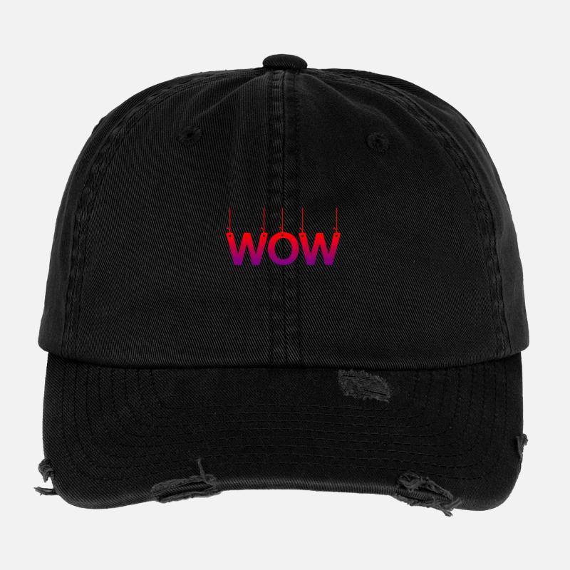Testo Wow Design avec ballasts colorés Casquette vintage effet usé Flexfit