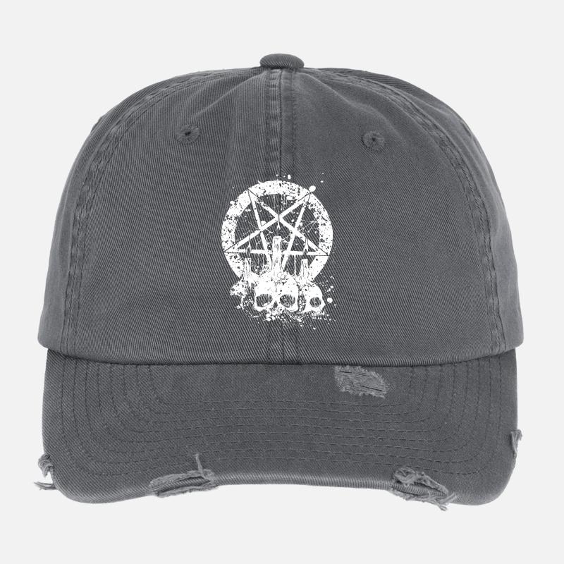 Gothique Skull Casquette vintage effet usé Flexfit