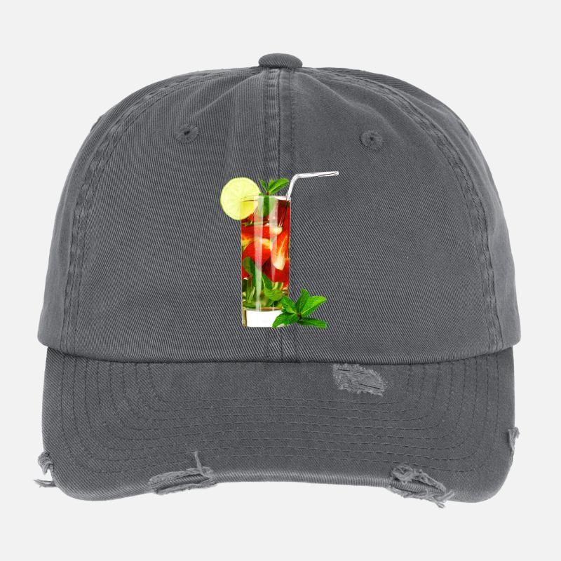 Summer Cool Drink Party Celebration Birthday Flexfit Vintage Destroyed Cap