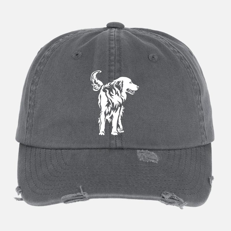 Golden Retriever "Black Edition" Flexfit Vintage Destroyed Cap