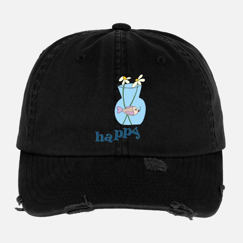 fisch im glas happy Flexfit Vintage Destroyed Cap