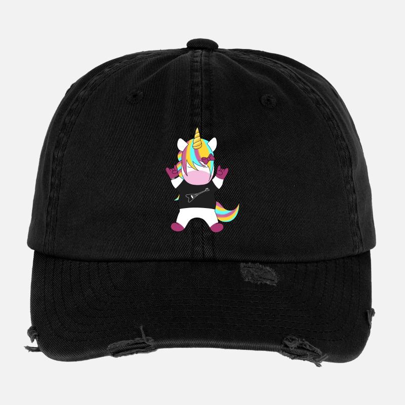 Licorne métallique Casquette vintage effet usé Flexfit