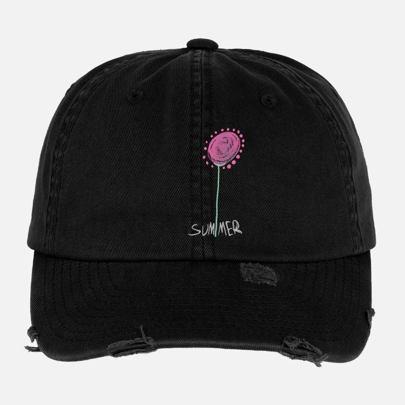 Illustration abstraite de fleur de cristal d’été Casquette vintage effet usé Flexfit