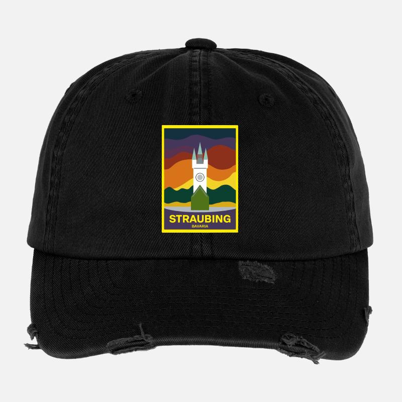Straubing City Tower, Bavaria, Germany Flexfit Vintage Destroyed Cap