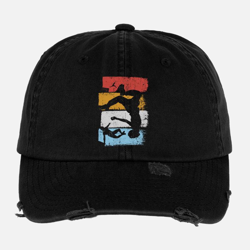 Stripes Sunset Diver Silhouette Flexfit Vintage Destroyed Cap
