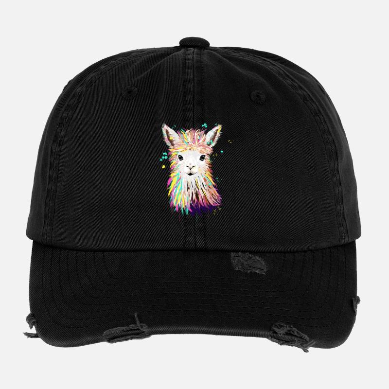 Lama Aquarelle Casquette vintage effet usé Flexfit