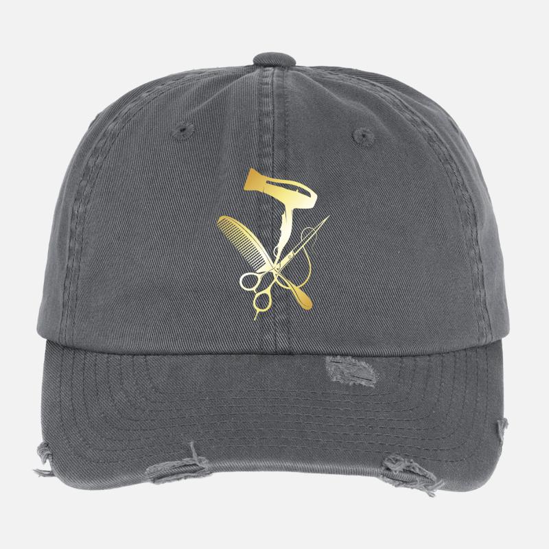coiffeur, coiffeuse, salon de coiffure Casquette vintage effet usé Flexfit
