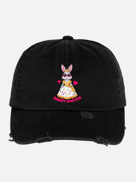 Easter Bunny Queen - Flexfit Vintage Destroyed Cap - black - Front