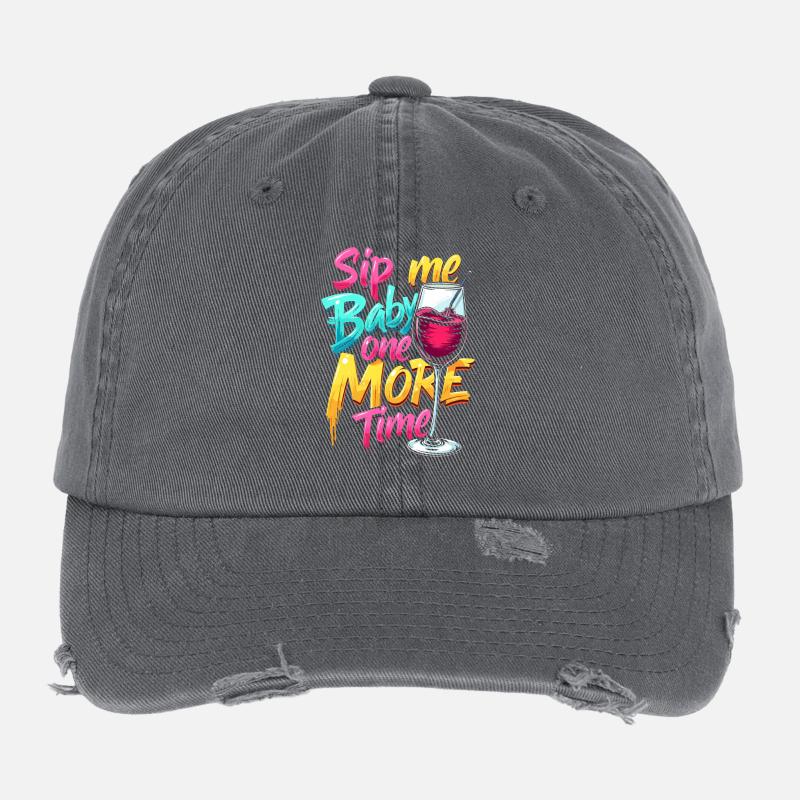 SIP ME BABY ONE MORE TIME Flexfit Vintage Destroyed Cap