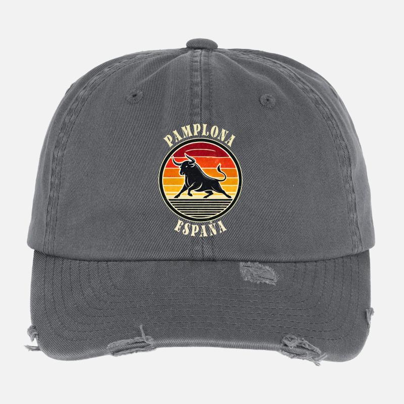Pamplona Spanien Stadt España Flexfit Vintage Destroyed Cap
