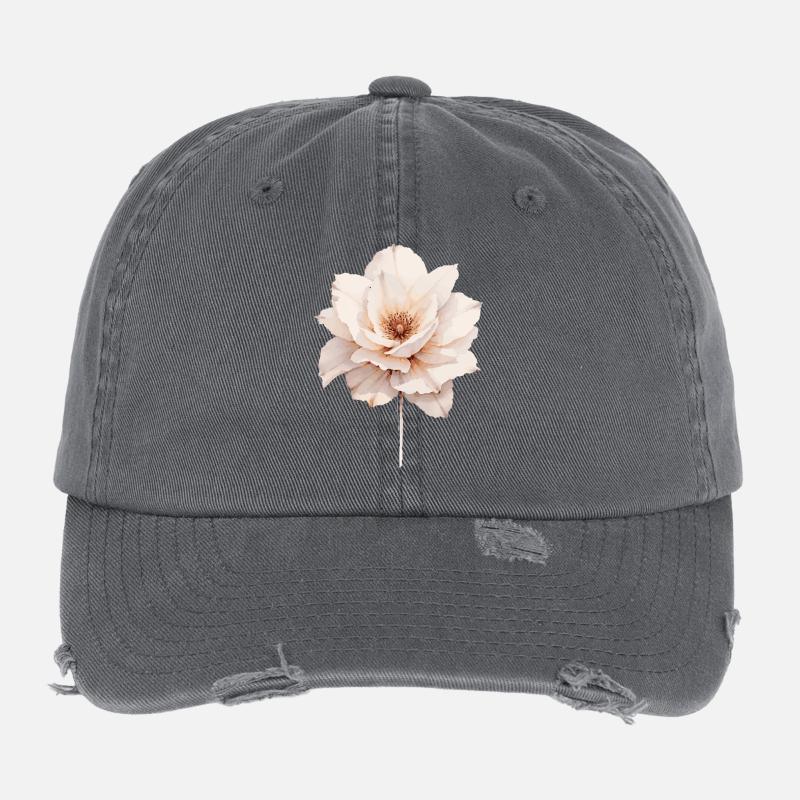 Élégante Fleur Aquarelle - Rose Casquette vintage effet usé Flexfit