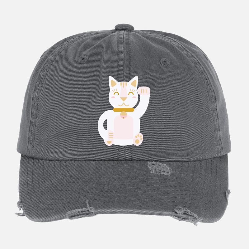 Maneki Neko L Lucky Cat Flexfit Vintage Destroyed Cap