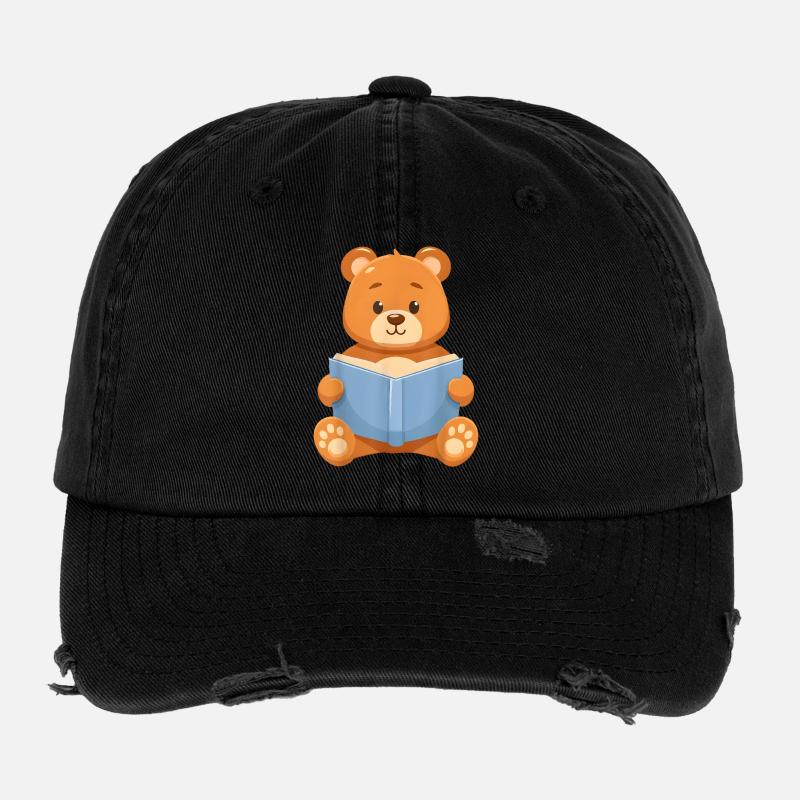 Teddybär lesen Flexfit Vintage Destroyed Cap