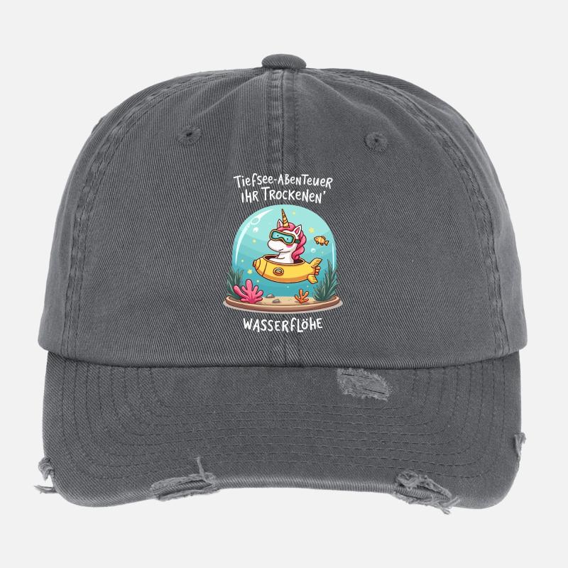 Unicorn Aquarium Flexfit Vintage Destroyed Cap