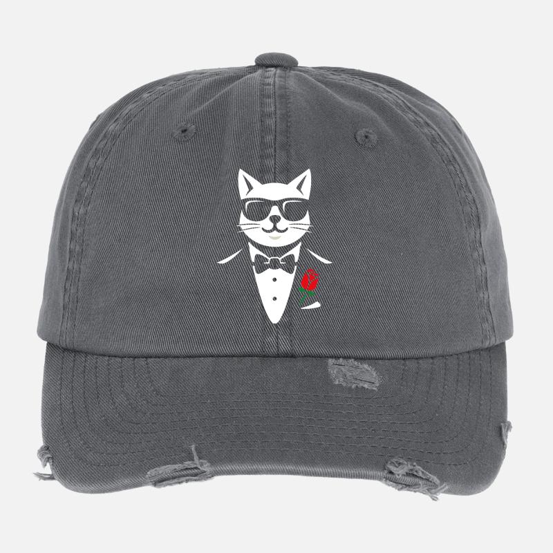 Le chat cool Casquette vintage effet usé Flexfit