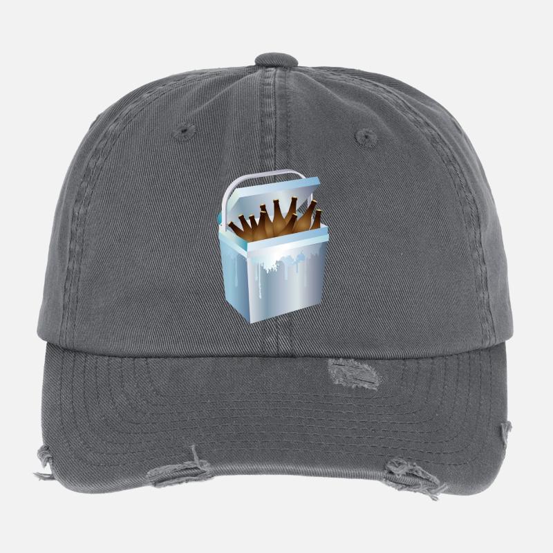 Kühlbox voller Bierflaschen – Sommer & Party Motiv Flexfit Vintage Destroyed Cap