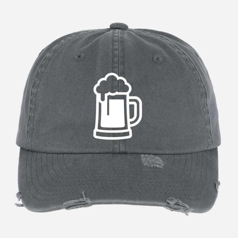 Bierglas Symbol Bier Flexfit Vintage Destroyed Cap