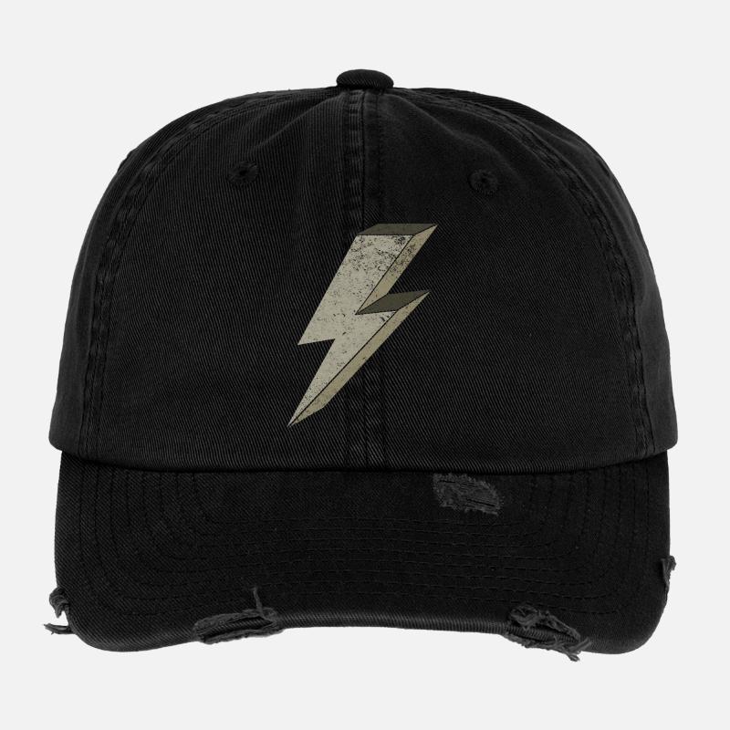 Stylish lightning designs for energy 3D Flexfit Vintage Destroyed Cap