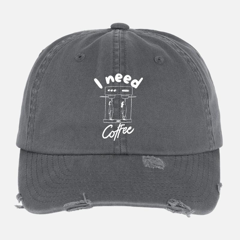 I need coffee Flexfit Vintage Destroyed Cap