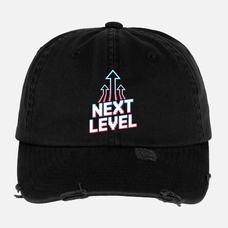 Next Level Gamer Pixel Retro Ascension Arrows Flexfit Vintage Destroyed Cap