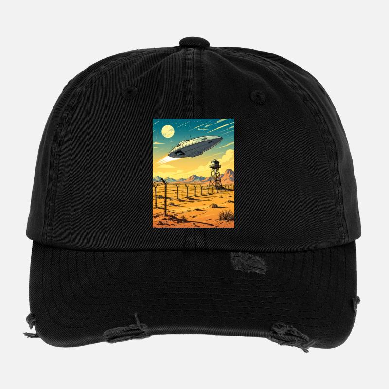 Zone 51 – La base interdite du désert Casquette vintage effet usé Flexfit