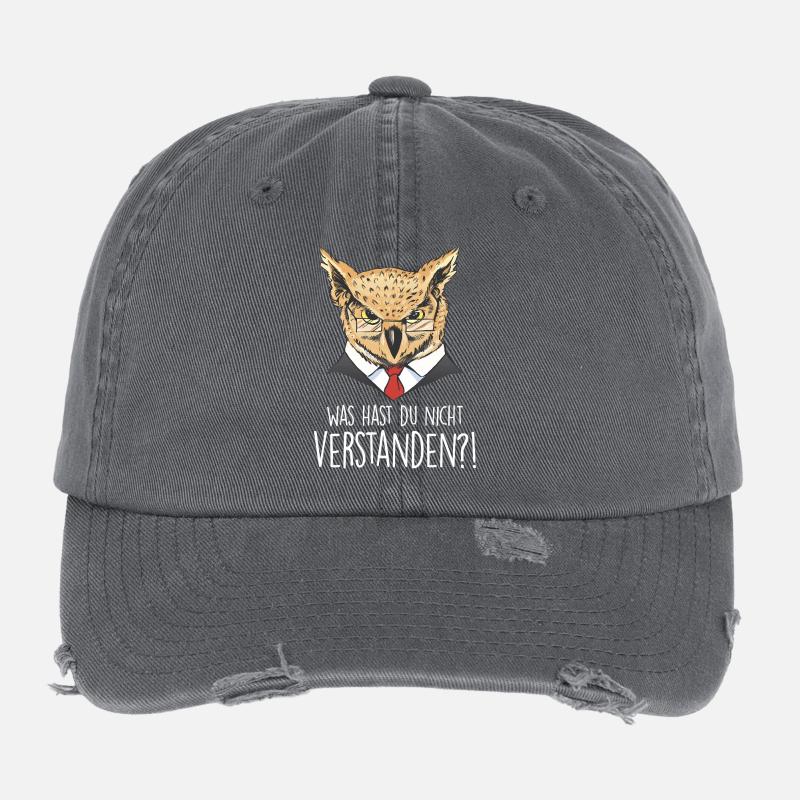 Was hast du nicht verstanden?! – Lustige Eule Flexfit Vintage Destroyed Cap