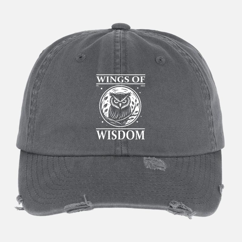Hibou – Conception des ailes de la sagesse Casquette vintage effet usé Flexfit