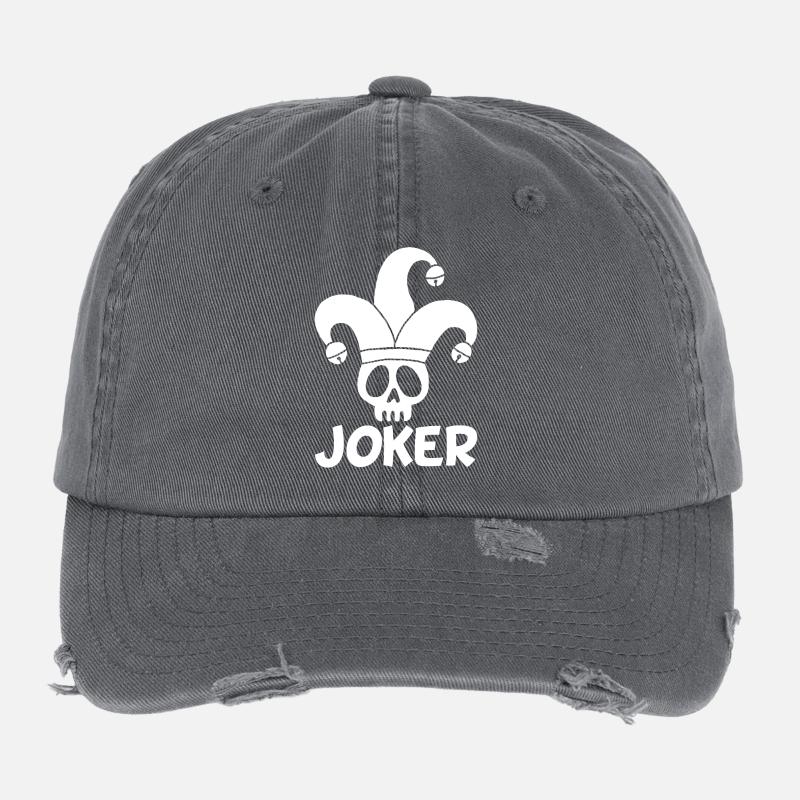 Crâne de joker blanc Casquette vintage effet usé Flexfit