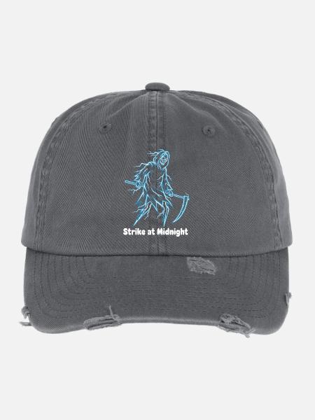 Midnight Skeleton Neon - Flexfit Vintage Destroyed Cap - dark grey - Front