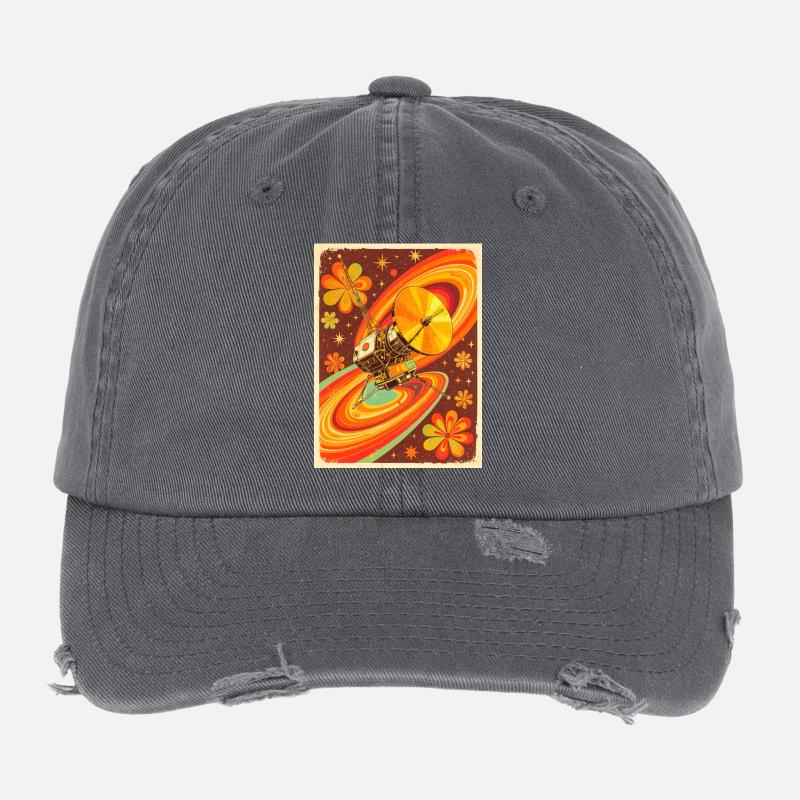Psychedelische Raumsonde im Retro-Universum Flexfit Vintage Destroyed Cap