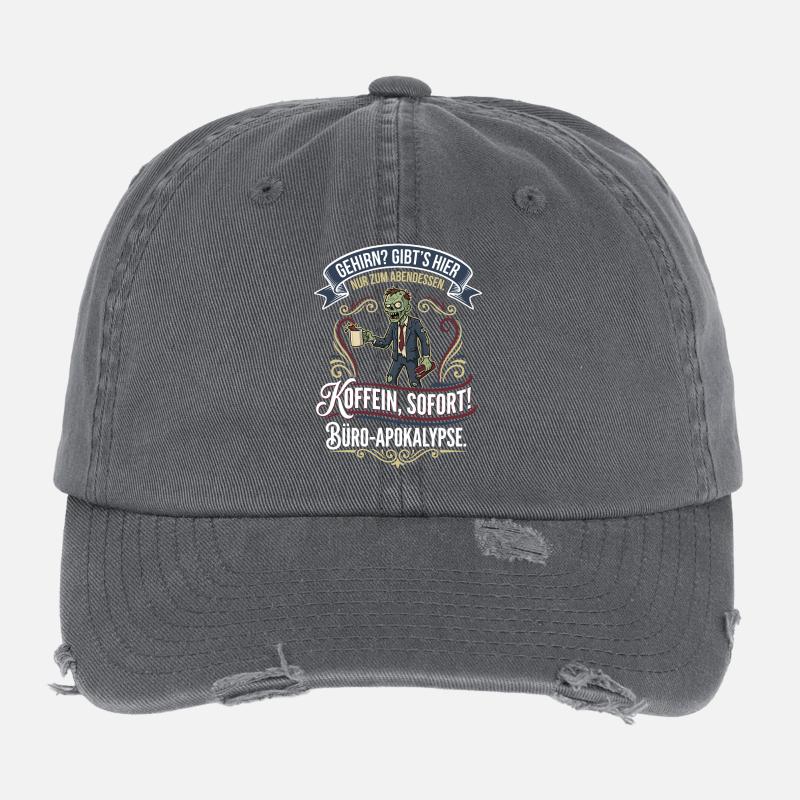 Kaffeezombie Büro-Apokalypse Flexfit Vintage Destroyed Cap