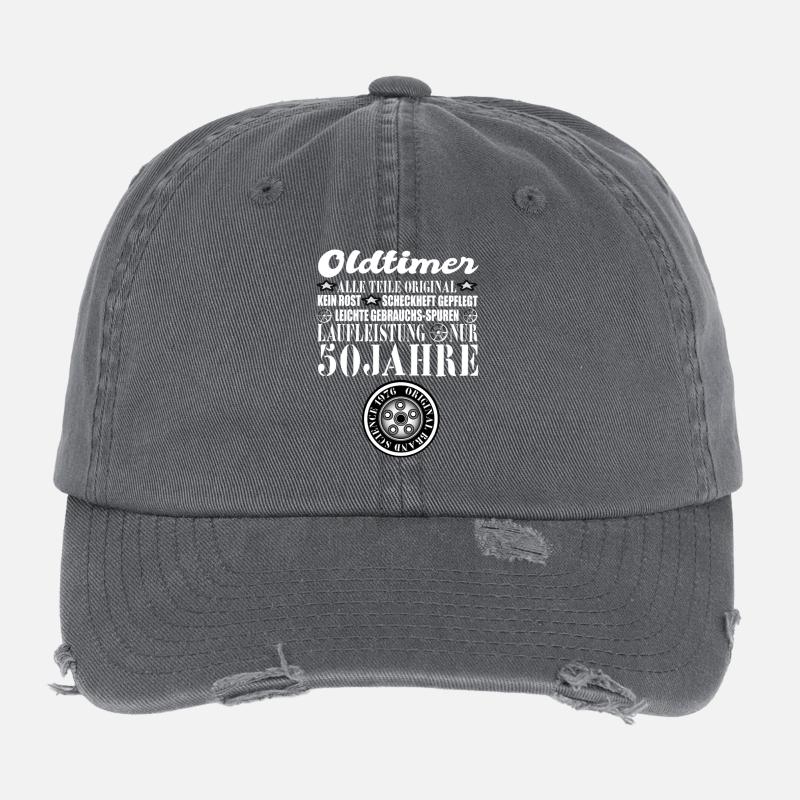 zum 50. Geburtstag - Oldtimer Flexfit Vintage Destroyed Cap