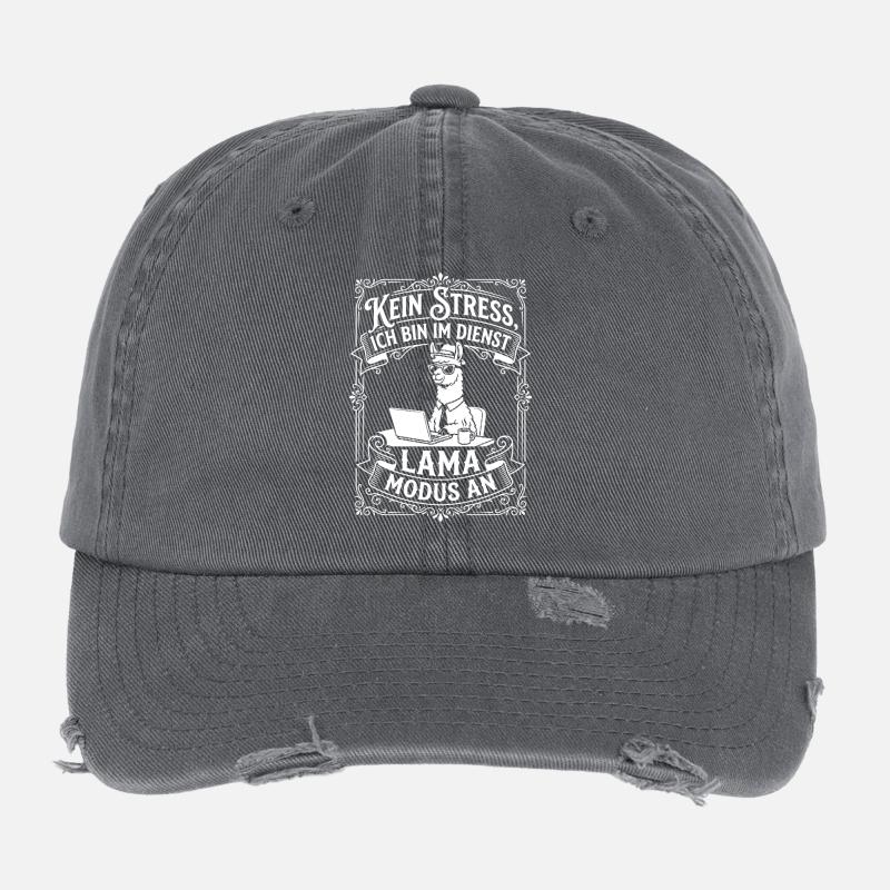 Lama im Dienst – Kein Stress Flexfit Vintage Destroyed Cap