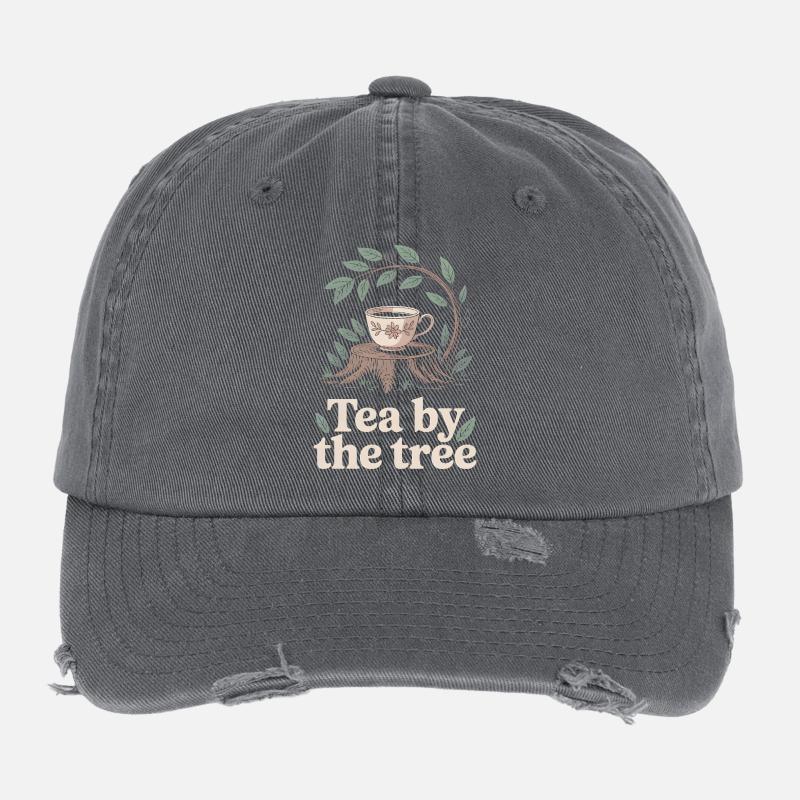 Tea under the tree | Forest, Peace, Nature Flexfit Vintage Destroyed Cap