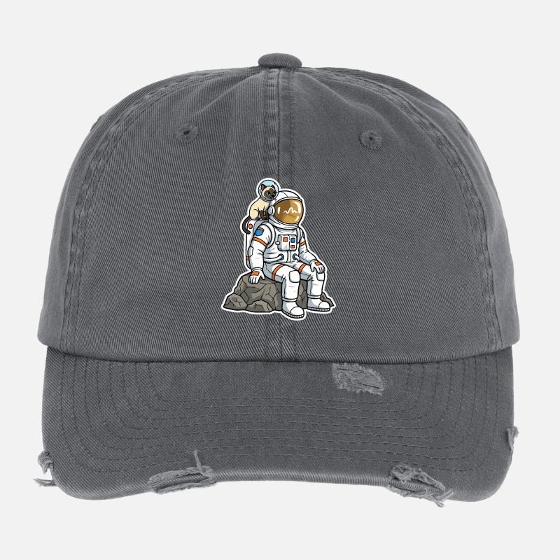 Chat Siamois Astronaute Espace Compagnon Casquette vintage effet usé Flexfit