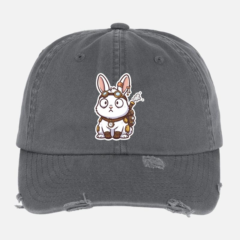 Steampunk Bunny Messenger Rucksack Steam Flexfit Vintage Destroyed Cap