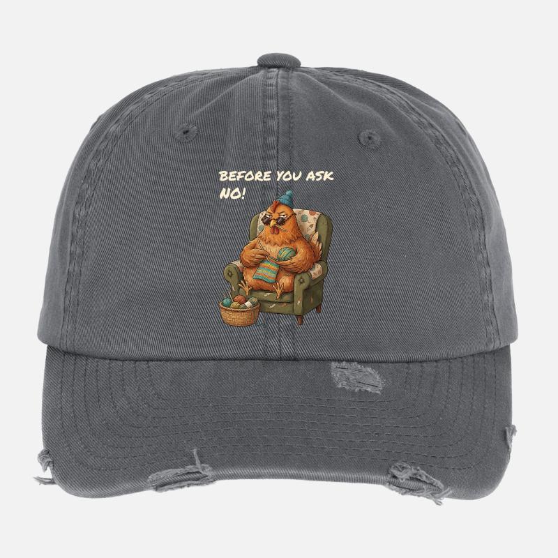 Funny Saying Chicken Crochets Flexfit Vintage Destroyed Cap