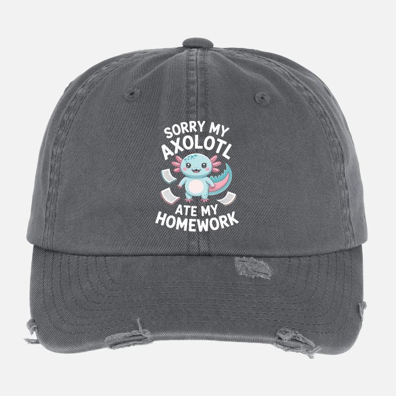Axolotl Homework Heist Flexfit Vintage Destroyed Cap