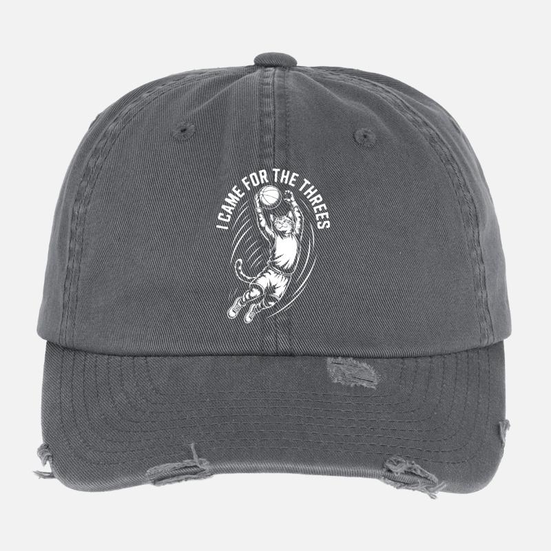cat shoot ball Flexfit Vintage Destroyed Cap