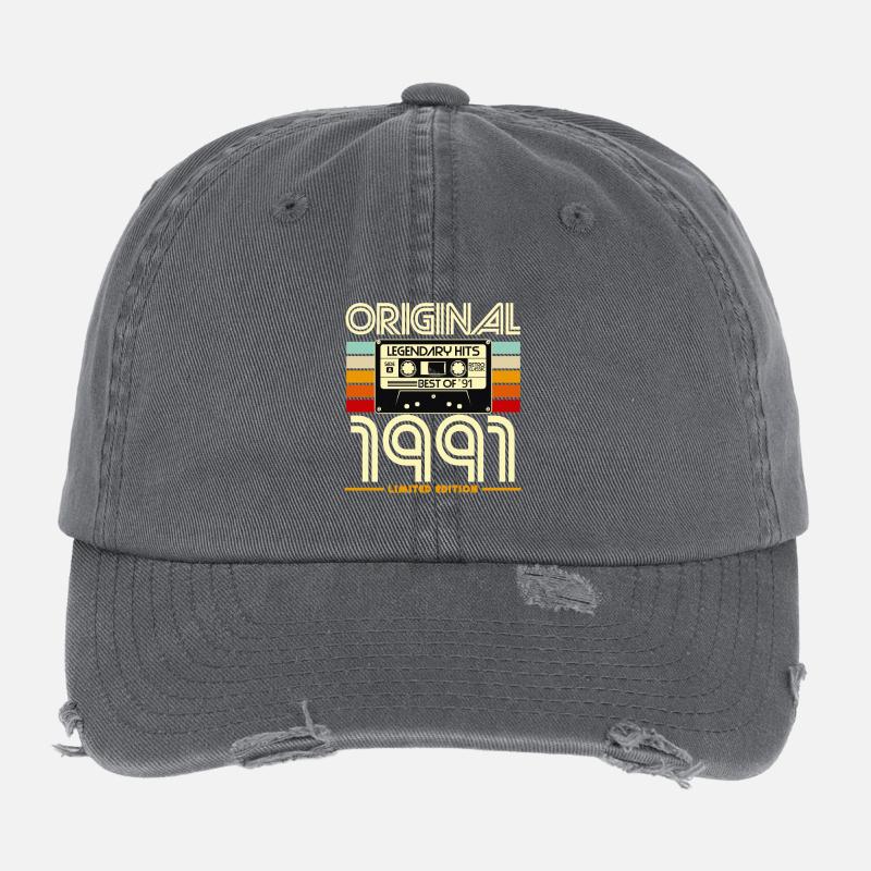 Original 1991 Retro Cassette Flexfit Vintage Destroyed Cap