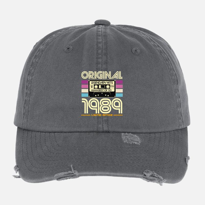 1989 Edition Limitée Cassette Retro Casquette vintage effet usé Flexfit