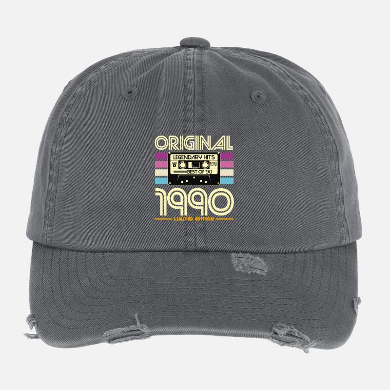 Original Hits 90s Cassette Casquette vintage effet usé Flexfit