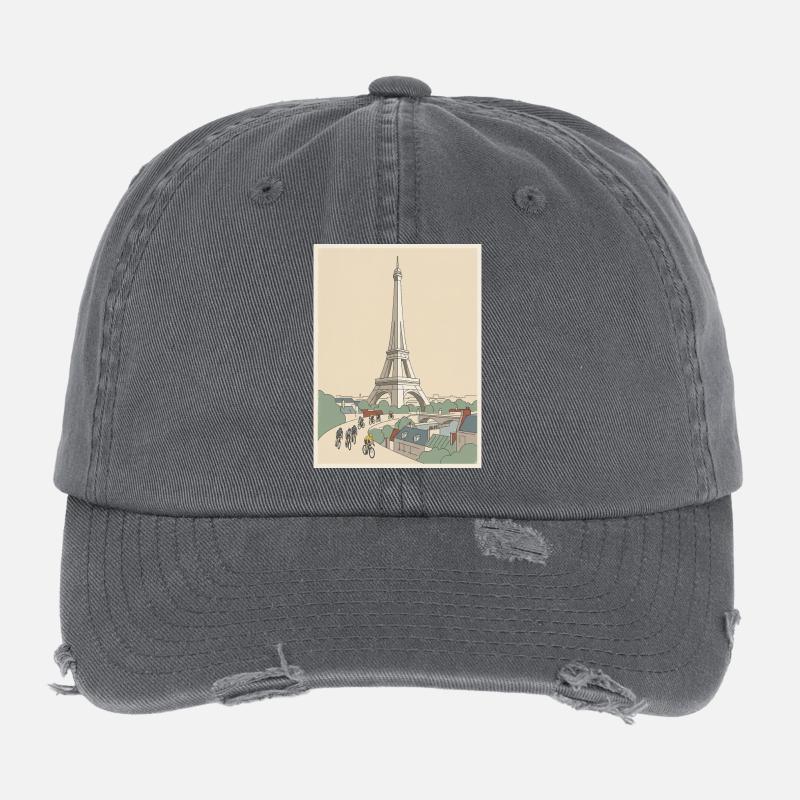 Paris Ride — Souvenir du cyclisme Casquette vintage effet usé Flexfit